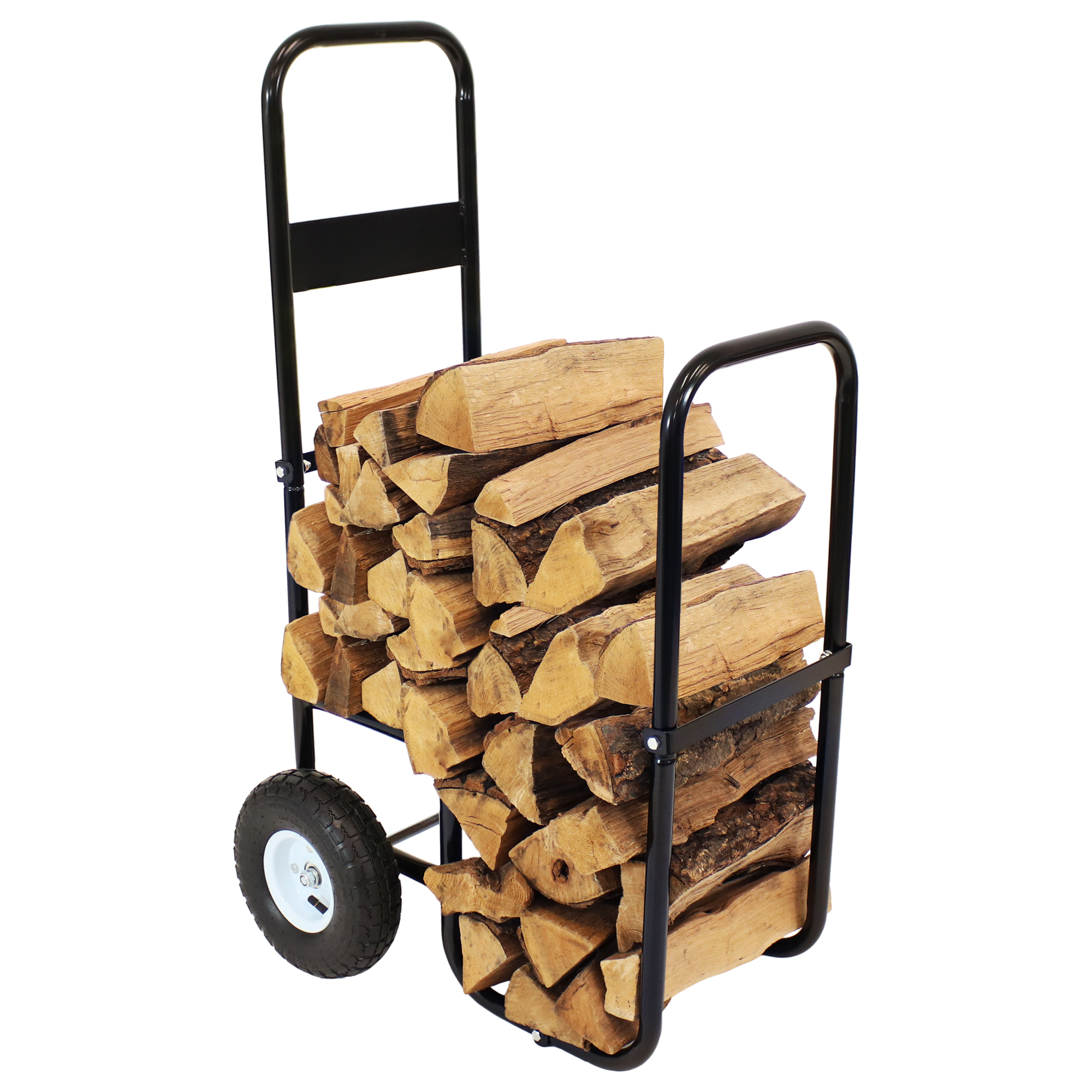 Sunnydaze Decor, Log Cart, Color Black, Material Steel, Model# QX-FLC